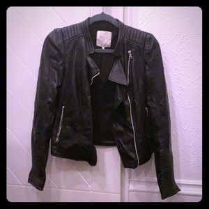 Black faux leather Moto jacket